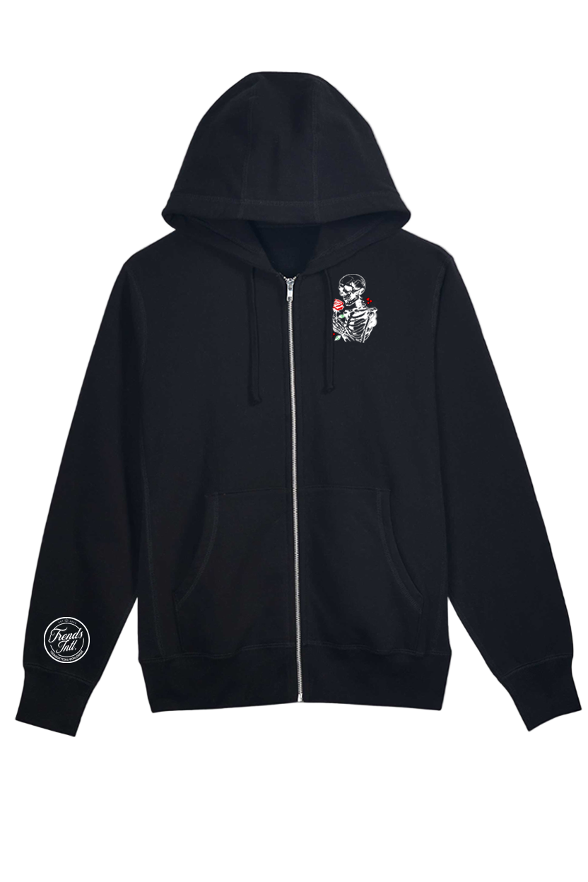 Spread Love Not War Zip-Up Hoodie Black