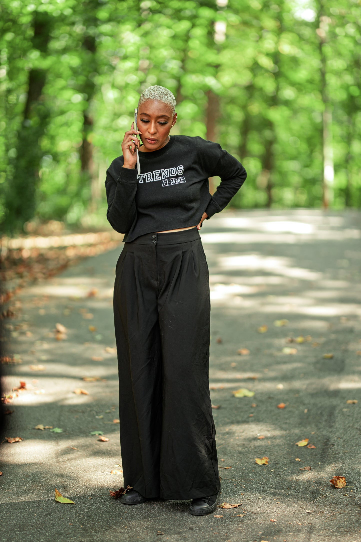 Trends Femme Crop Crewneck Black