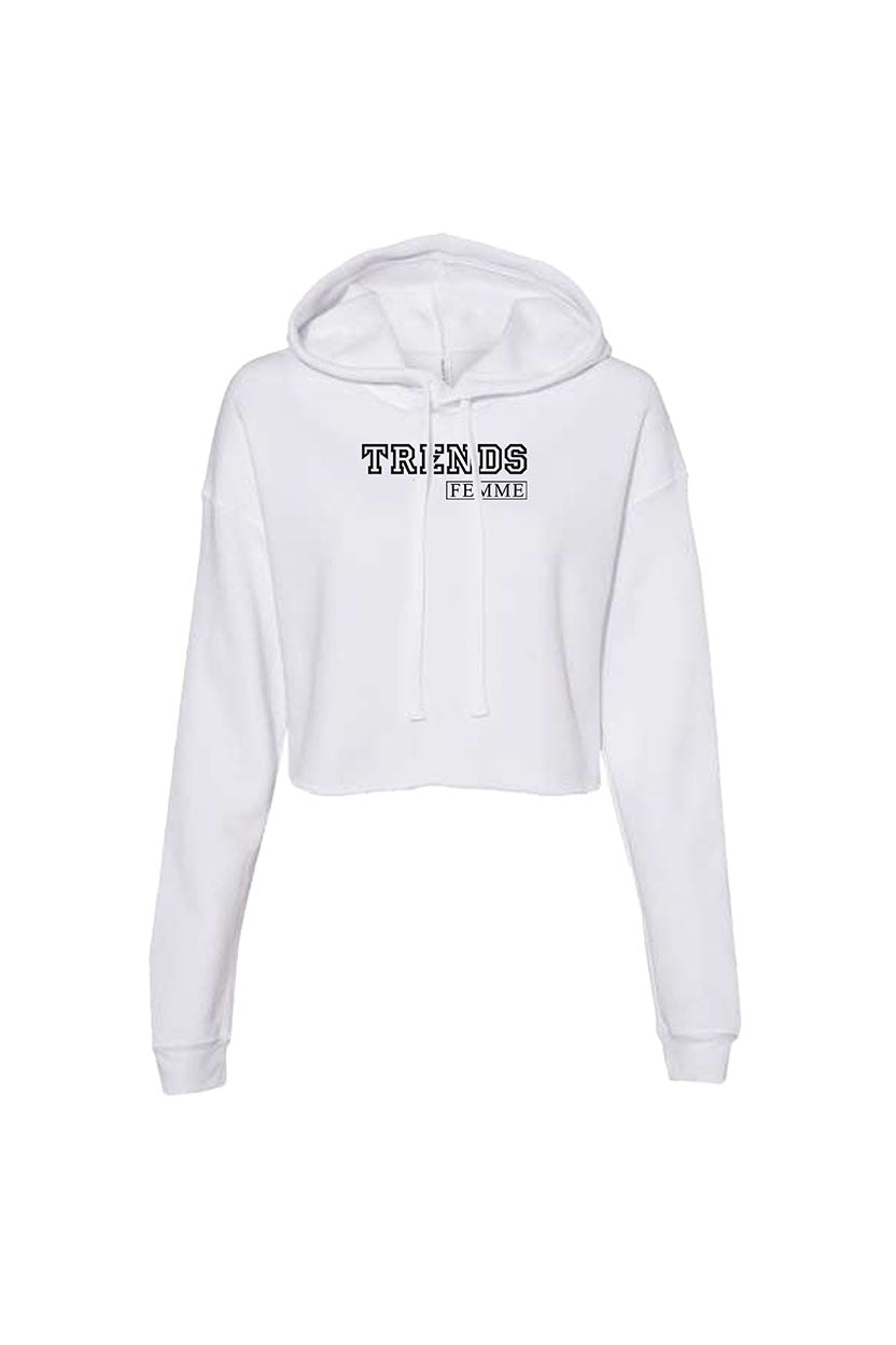 Trends Femme Crop Hoodie White