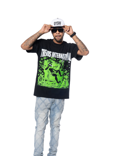 Trends Trillionaires T-shirt Black/Lime Green