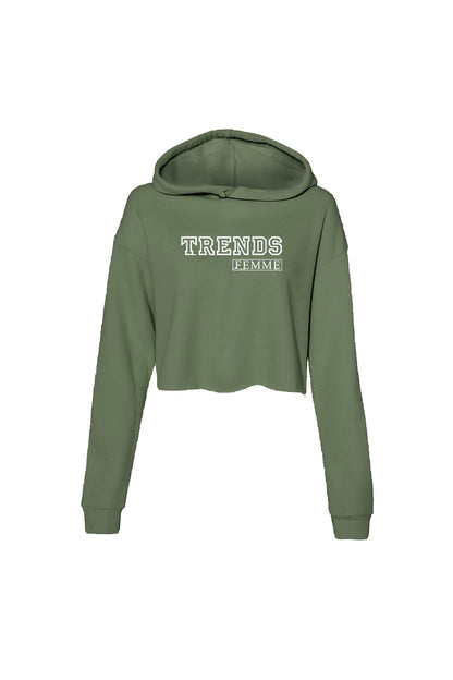 Trends Femme Crop Hoodie Olive