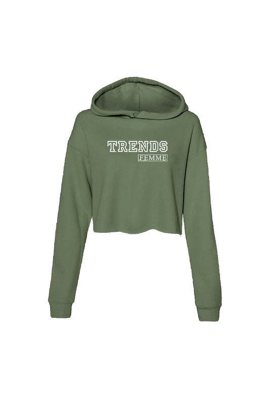 Trends Femme Crop Hoodie Olive