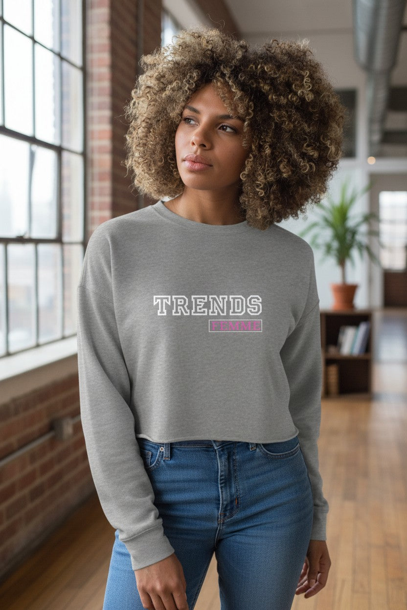 Trends Femme Crop Crewneck Grey