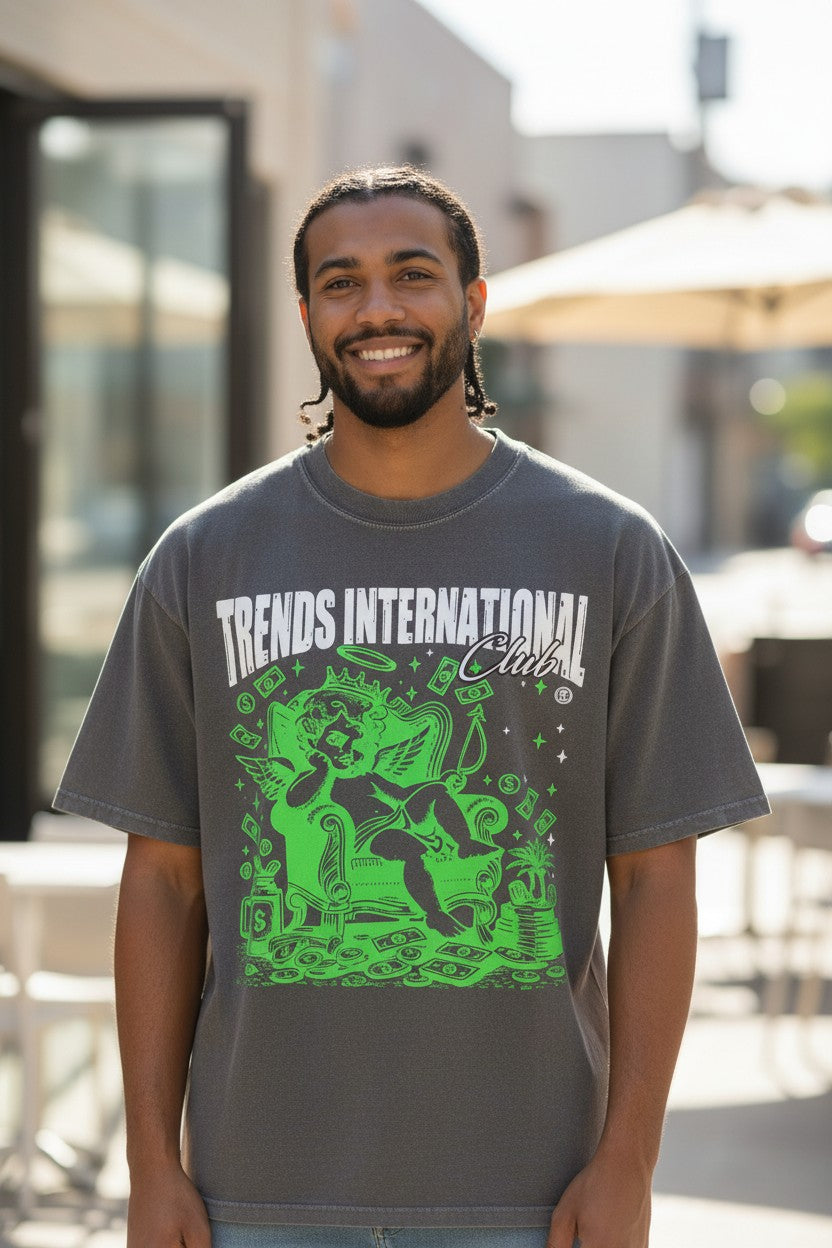 Trends Trillionaires T-shirt Grey/Lime Green